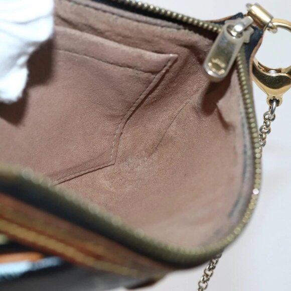 LOUIS VUITTON Multicolor Pochette Mila MM Pouch Black M60097 LV Auth 143169 - Picture 12 of 16